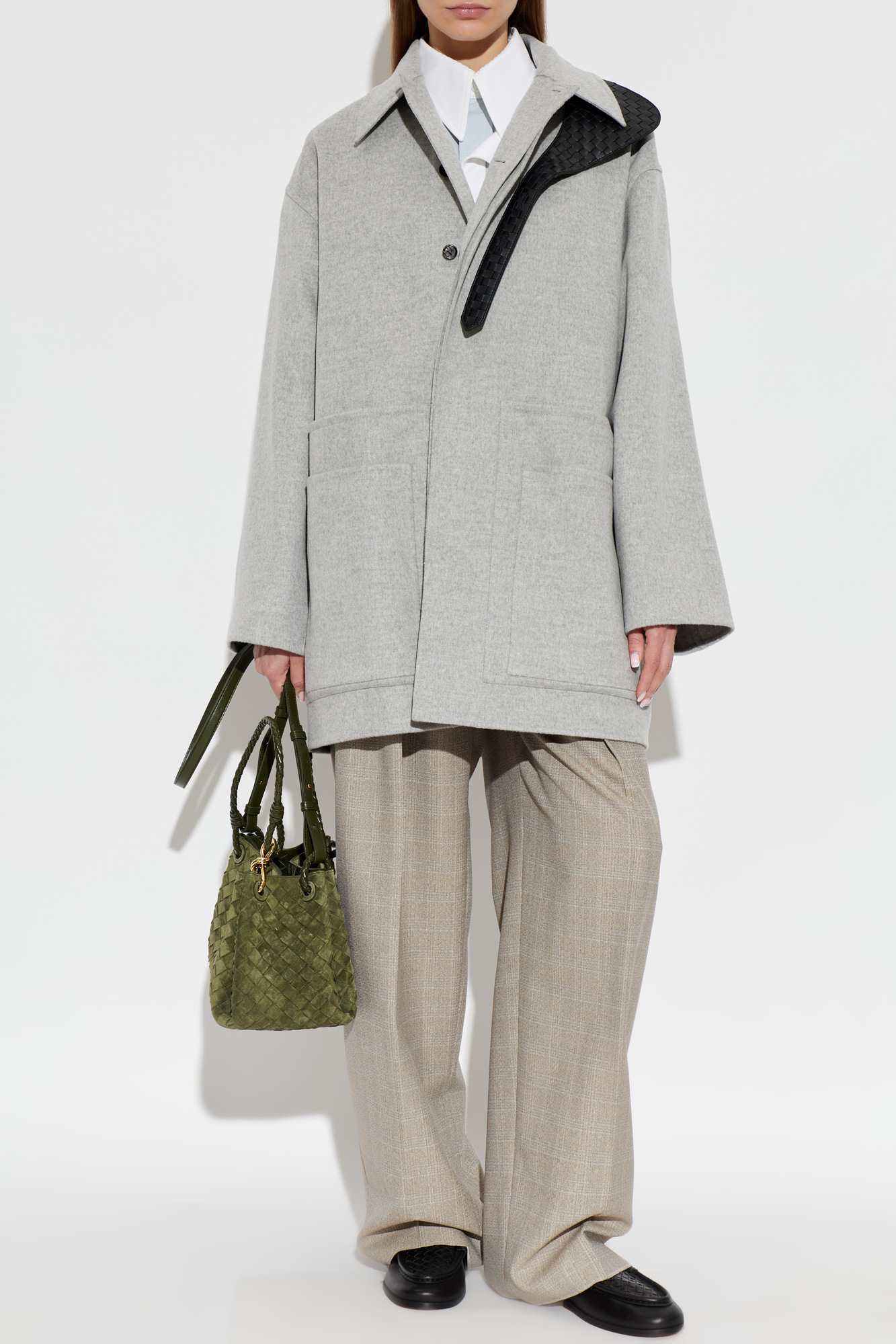 Bottega Veneta Wool wide-leg pleated pants | Women's | Vitkac